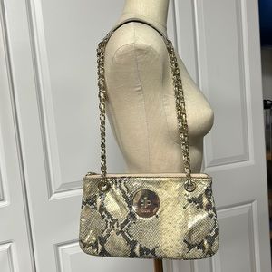 DKNY Handbag Shimmer Gold with dust bag - double handles or crossbody NEW